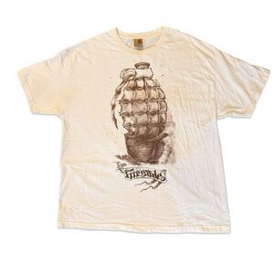 Vintage 2007 Grenade Gloves Danny Kass Snowboard Beige Boat XXL T-shirt RARE